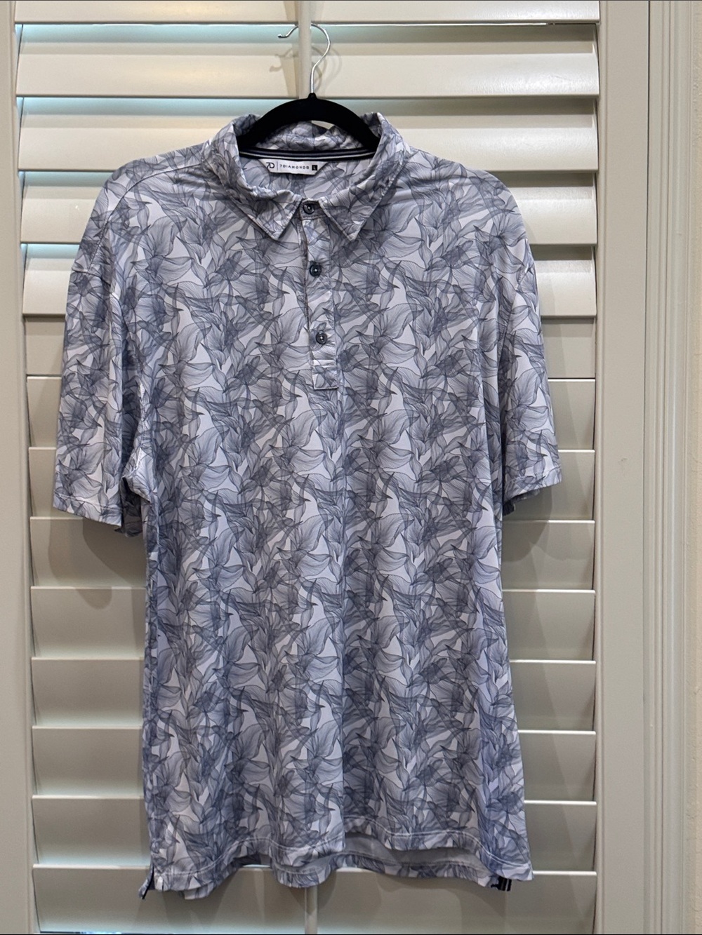 7 Diamonds Short-Sleeve Polo - Gray Leaf Print